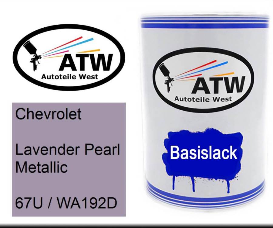 Chevrolet, Lavender Pearl Metallic, 67U / WA192D: 500ml Lackdose, von ATW Autoteile West.